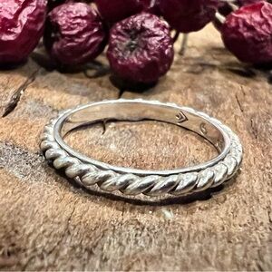 SILPADA Band Ring Dainty Rope Minimalist  Wedding  Sterling Silver 6